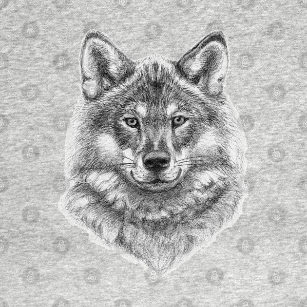 Wolf face G21-003 by schukina art